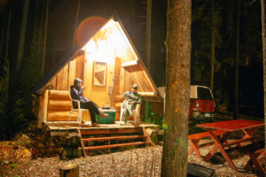 キャビンで食事