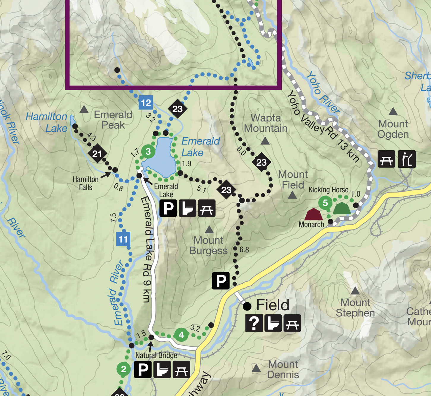 エメラルド湖周辺マップ