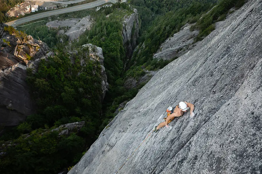 climbing route power of yesterday in squamish bc