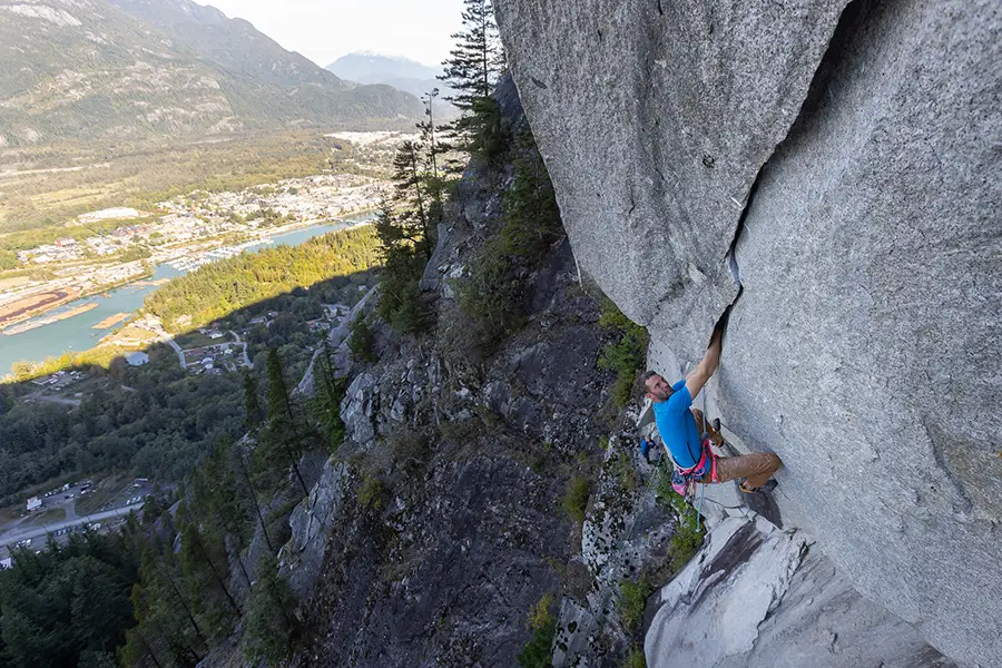 Jernej Kruder on the shark in Squamish BC